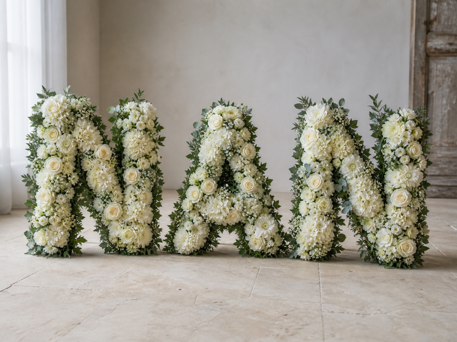 NAN with roses and greenery